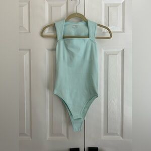 Sky Blue OQQ Ribbed Bodysuit